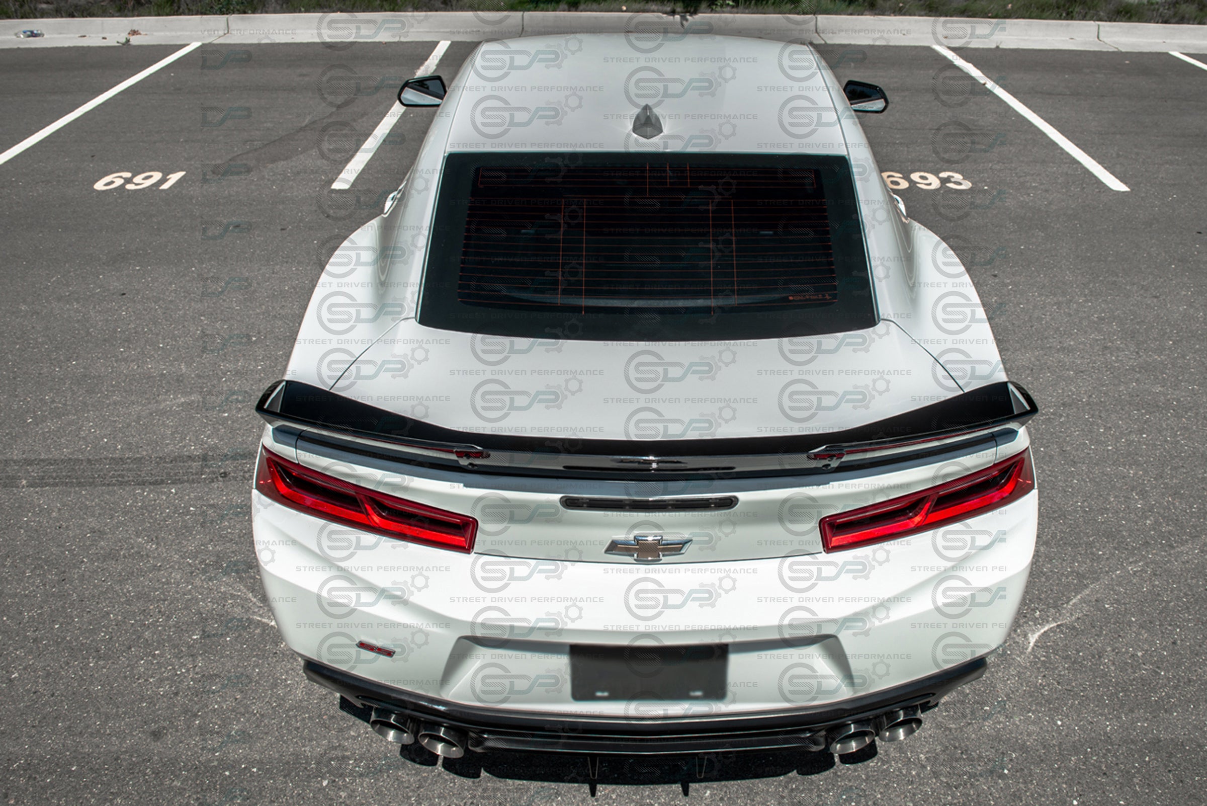 2016+ 6th Gen Camaro - Muscle Style Rear Spoiler Wing With Wickerbill for all models without rear view spoiler camera